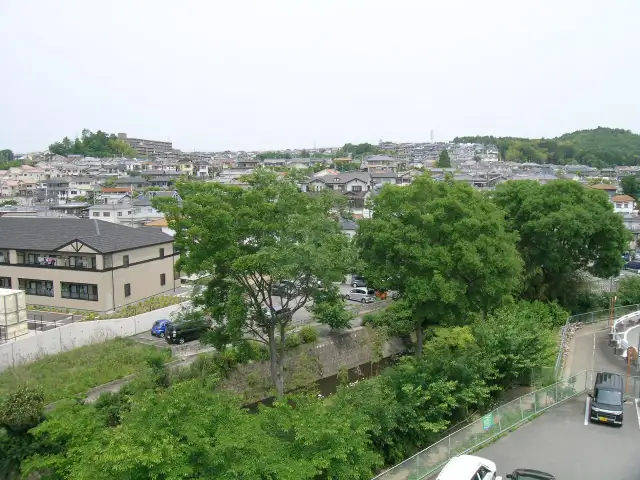 『新田、平野』周辺。後方の丘の上は『多田グリーンハイツ』。