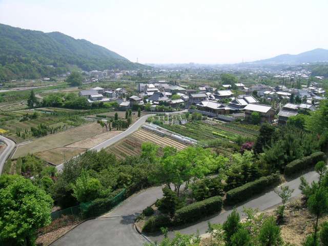 伏尾台から見下ろした『吉田町』、『東山町』周辺。遠くに見えるのが五月山。