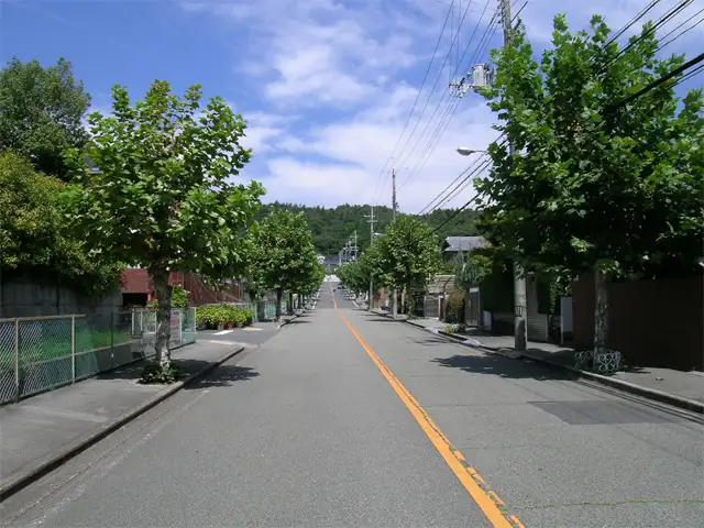 区画の広い邸宅が多く建ち並ぶ『石丸3丁目』、『外院3丁目』の街並み