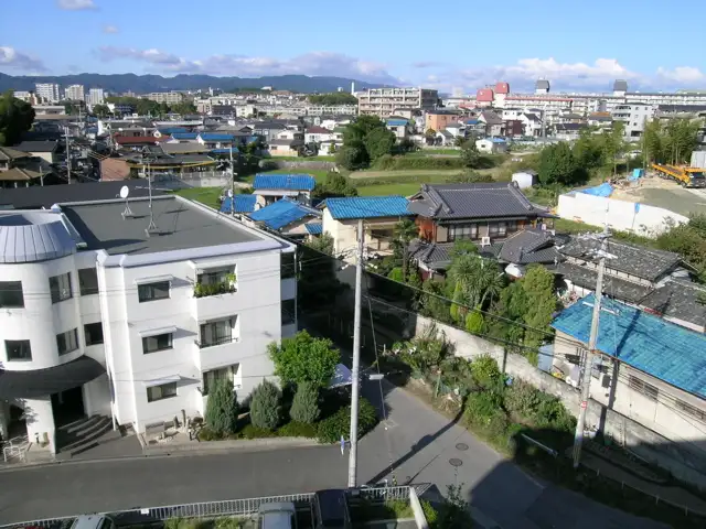 マンションと一戸建てが混在しています。