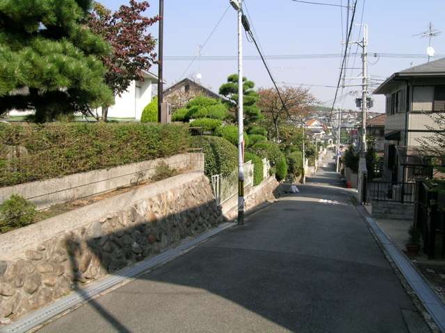 アップダウンのある緩やかな丘陵地です。敷地の広い邸宅が多く建ち並んでいます。