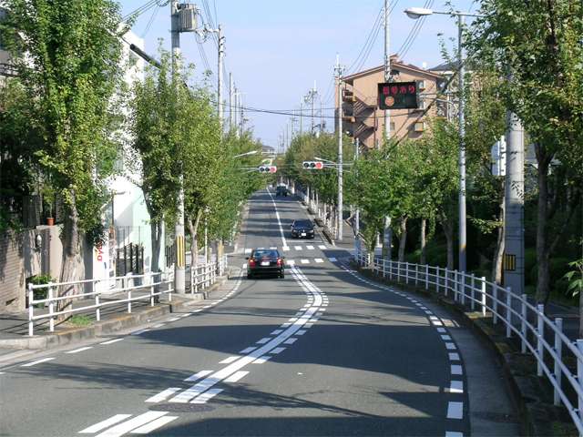 『佐井寺南が丘』周辺。隣接する『佐井寺1丁目〜4丁目』は、道幅が狭く、昔ながらの街並です。