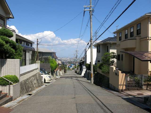 区画が整っており、道幅も広く、すっきりとした印象の街並みです。