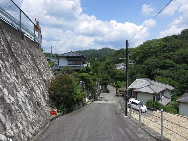 町の西部を東方向から見た景色。山林に囲まれた緑豊かな住環境が魅力です。