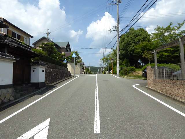 町の東部を南西方向から見た景色。一戸建てが多く並んでいます。