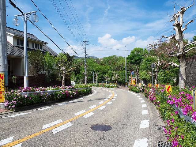 町の北部を東方向から見た景色。起伏の激しい地勢ですが、緑豊かな住環境が魅力です。