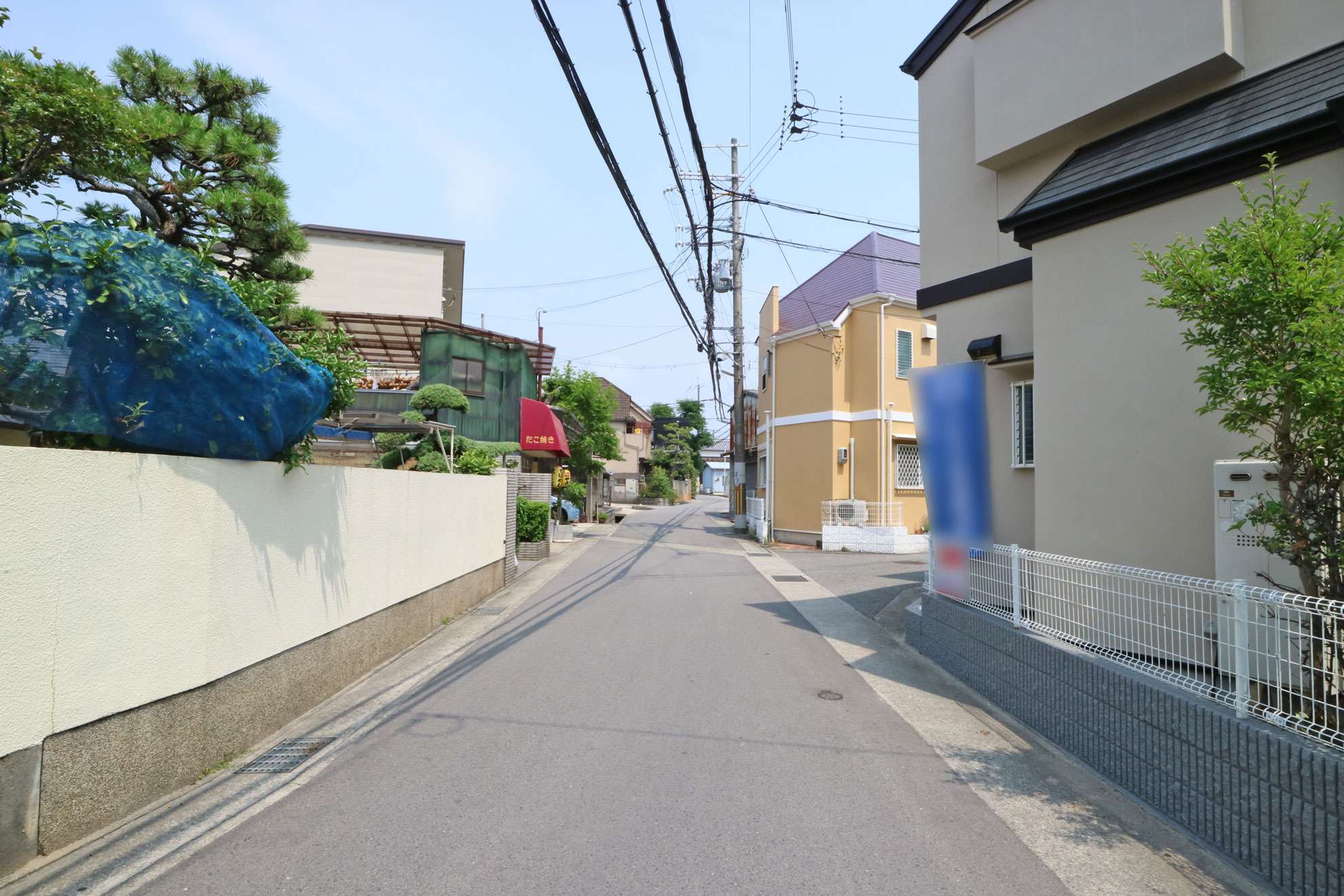 のどかな雰囲気の住宅地。