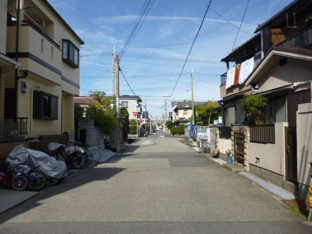 生垣のある家が多く、落ち着いた雰囲気の街並み。