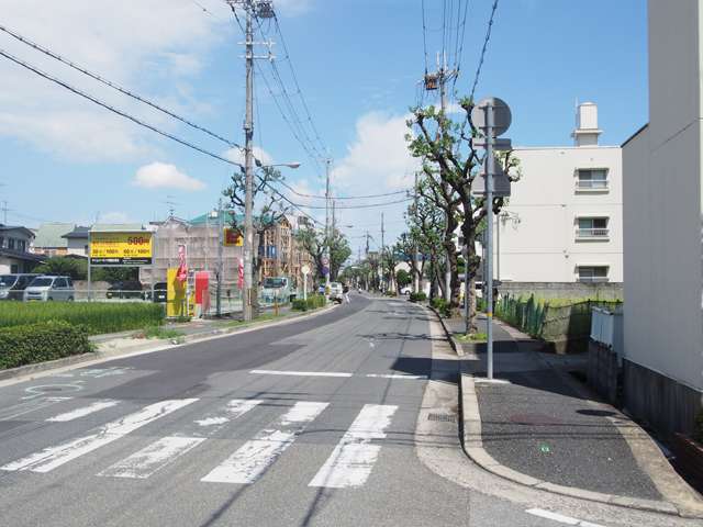 街路樹や田畑が多く、緑豊かな環境です。