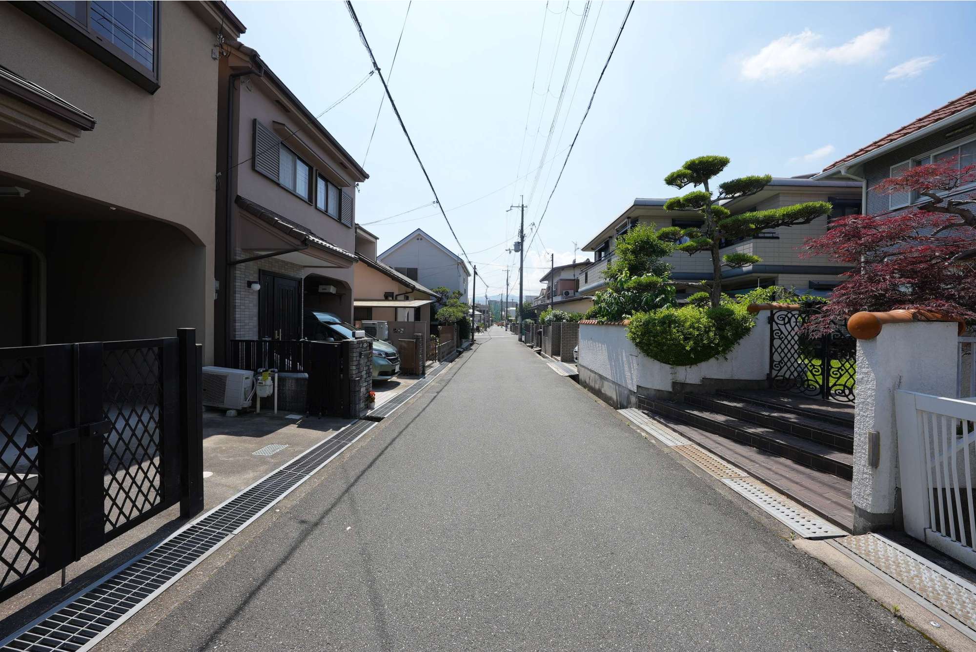 生垣のある家が多く、緑が豊富。
