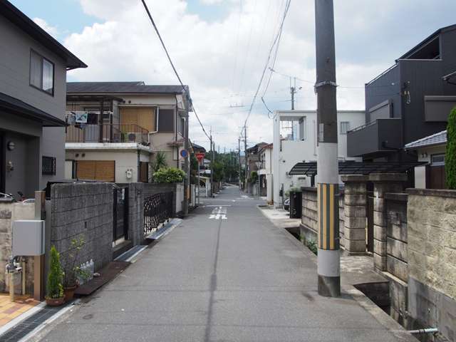 道幅は狭めですが、平坦な地勢が広がっています。