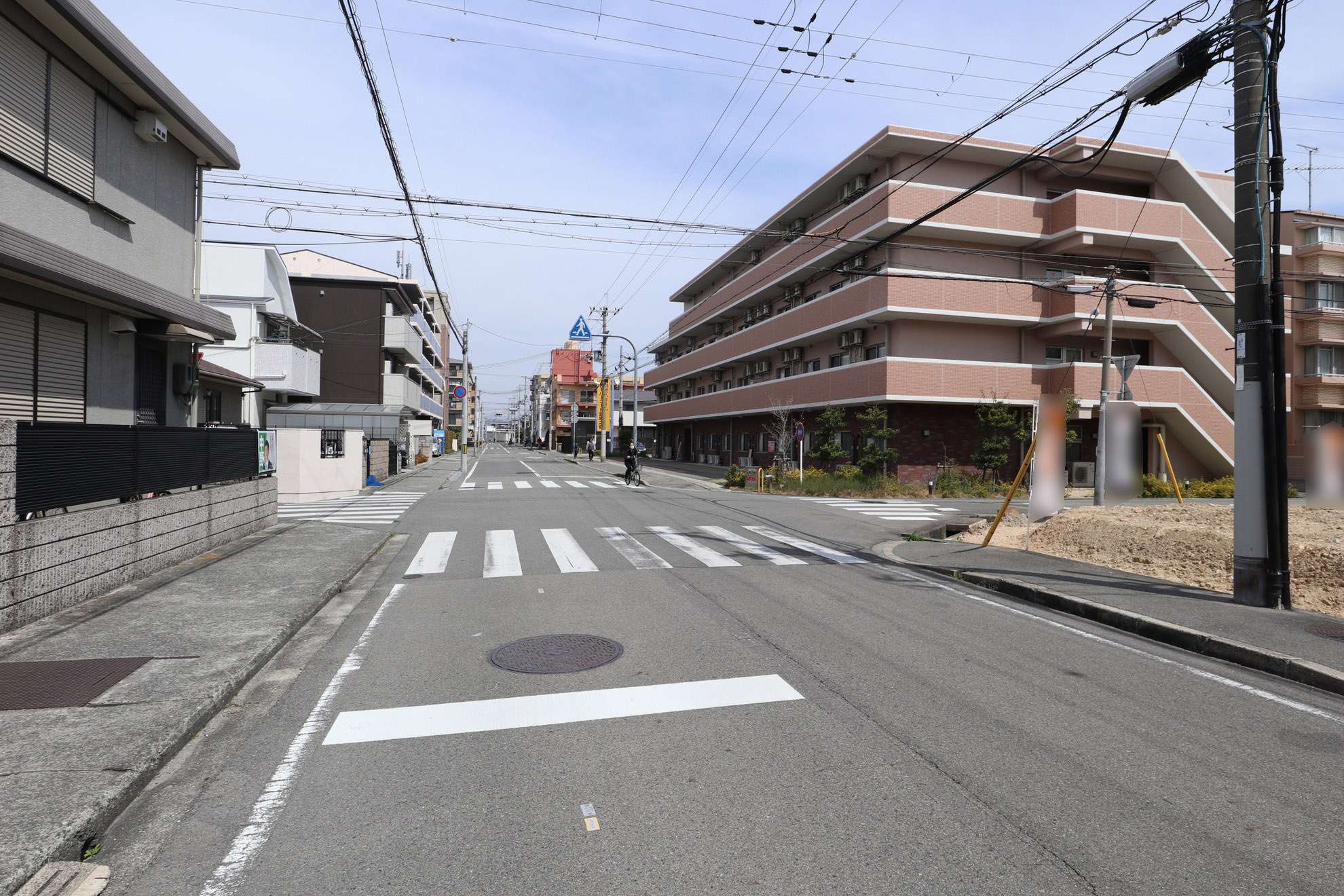 片側一車線の街路が中心。