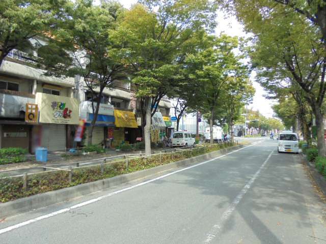 町中を走るバス通りには街路樹が植えられ、緑豊かな印象の街並み。