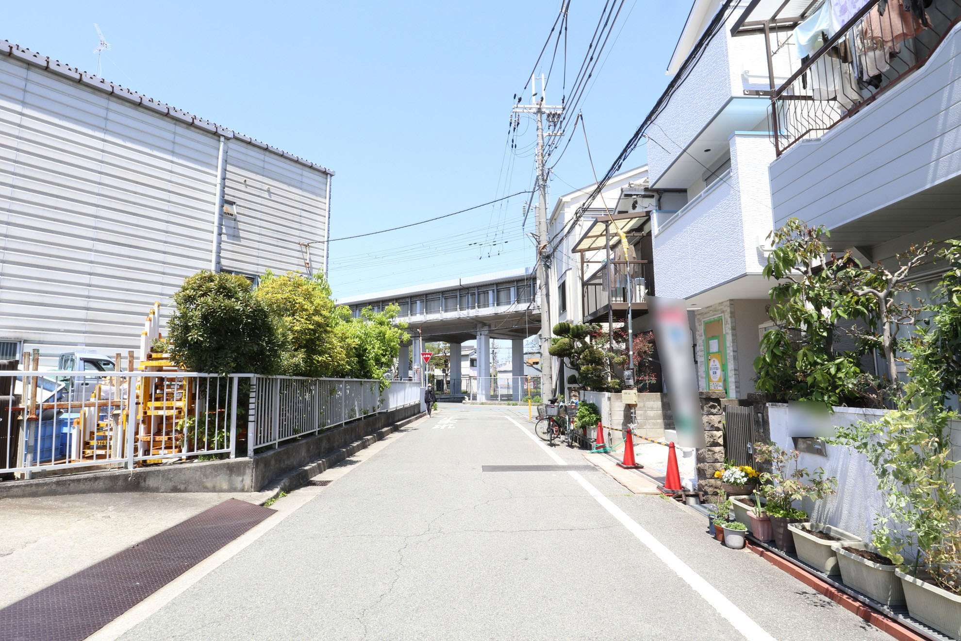 住宅地エリアは、町の北側の一部です。一戸建てが中心になっています。