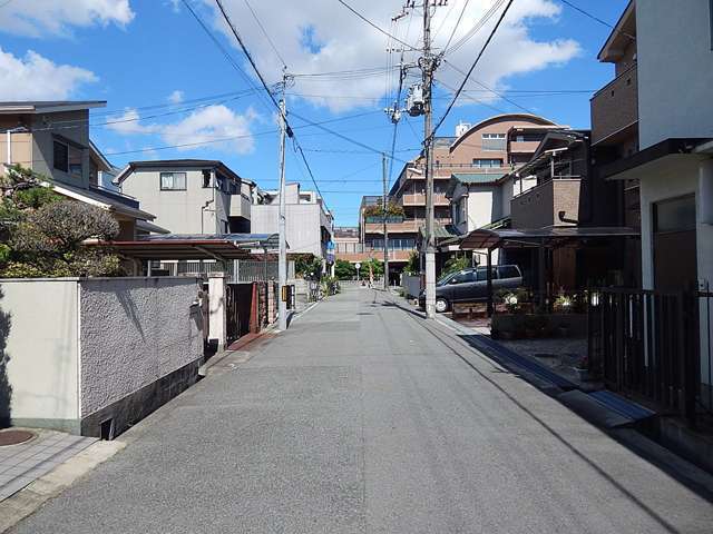 一戸建てやマンション、アパートが混在する町。地勢は平坦です。