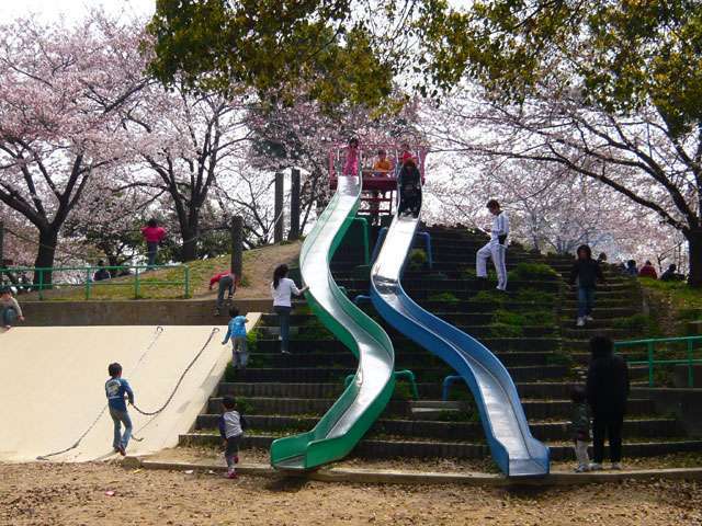 『田能西公園』は、子供が喜ぶ遊具が多くあり、キャッチボールができる広場が2つあります。敷地の南側は藻川河川敷にも繋がっています。