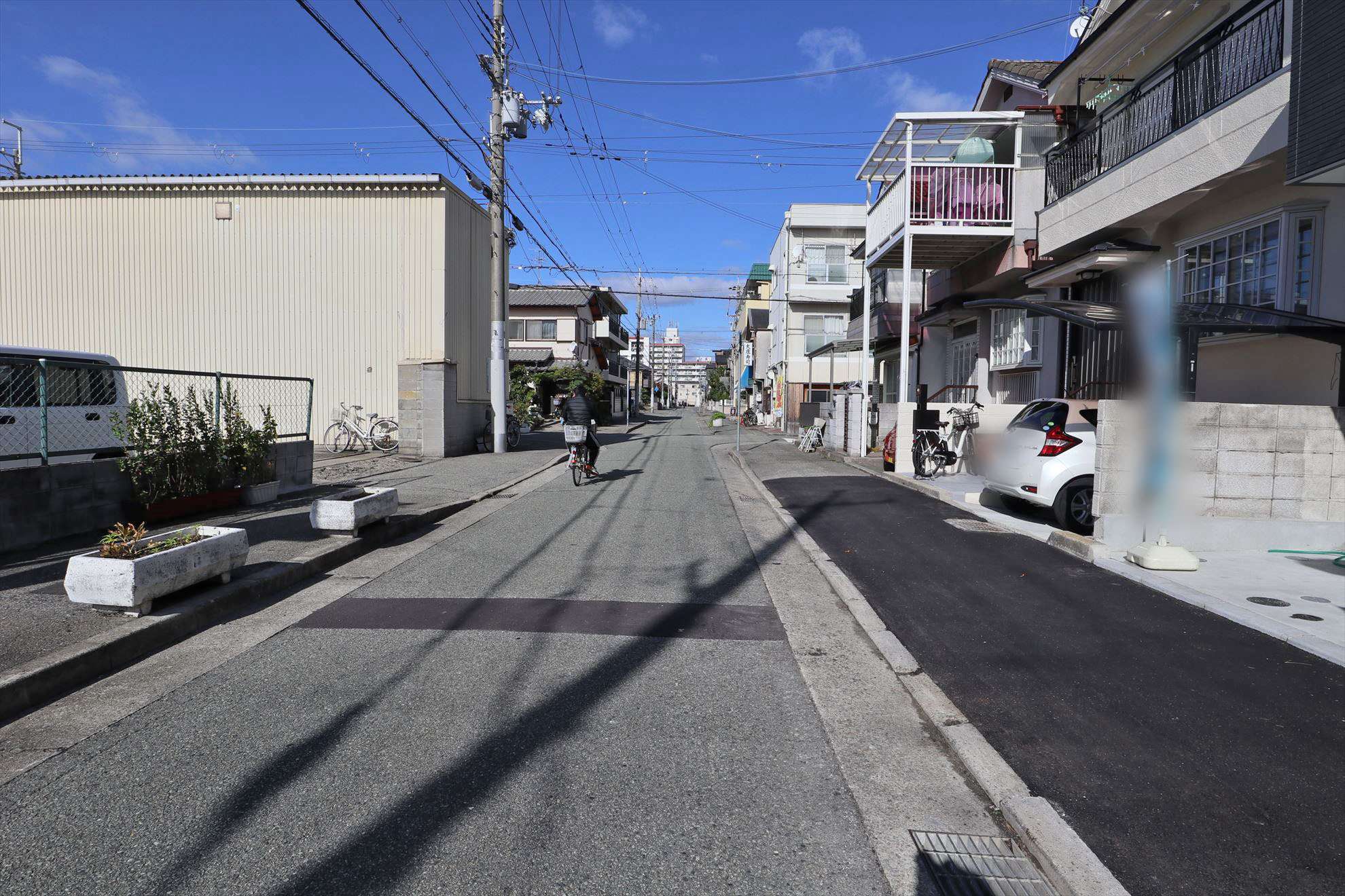 直線的な街路。