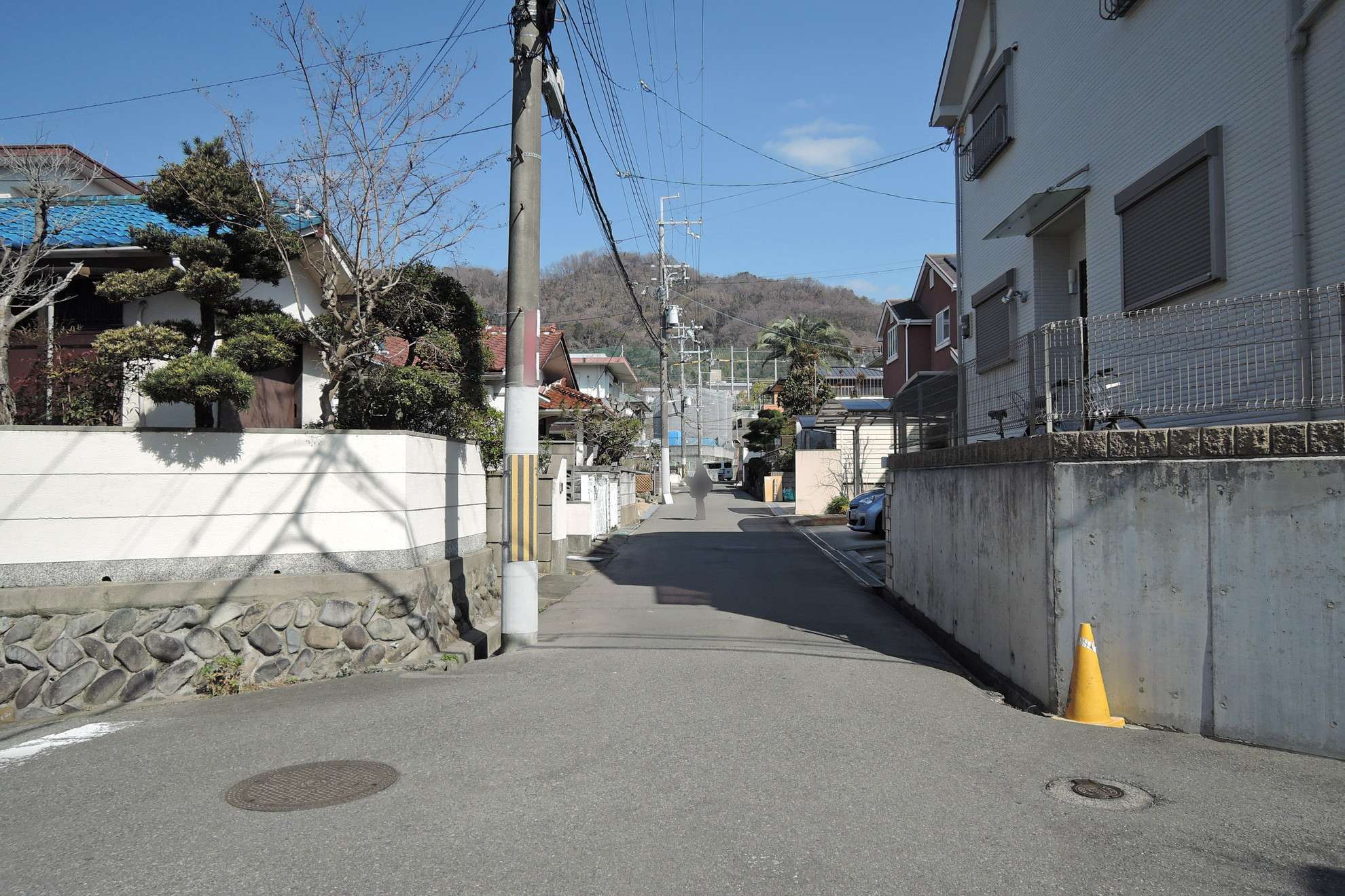 奥には五月山の山々が見えます。