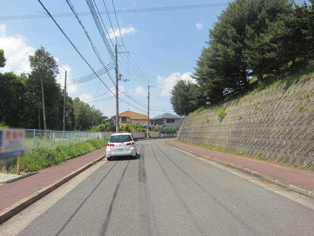 町の西部を南東方向から見た景色。自然豊かな住環境です。