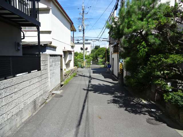 生垣や植栽のある家が多く、緑豊かな街並みです。