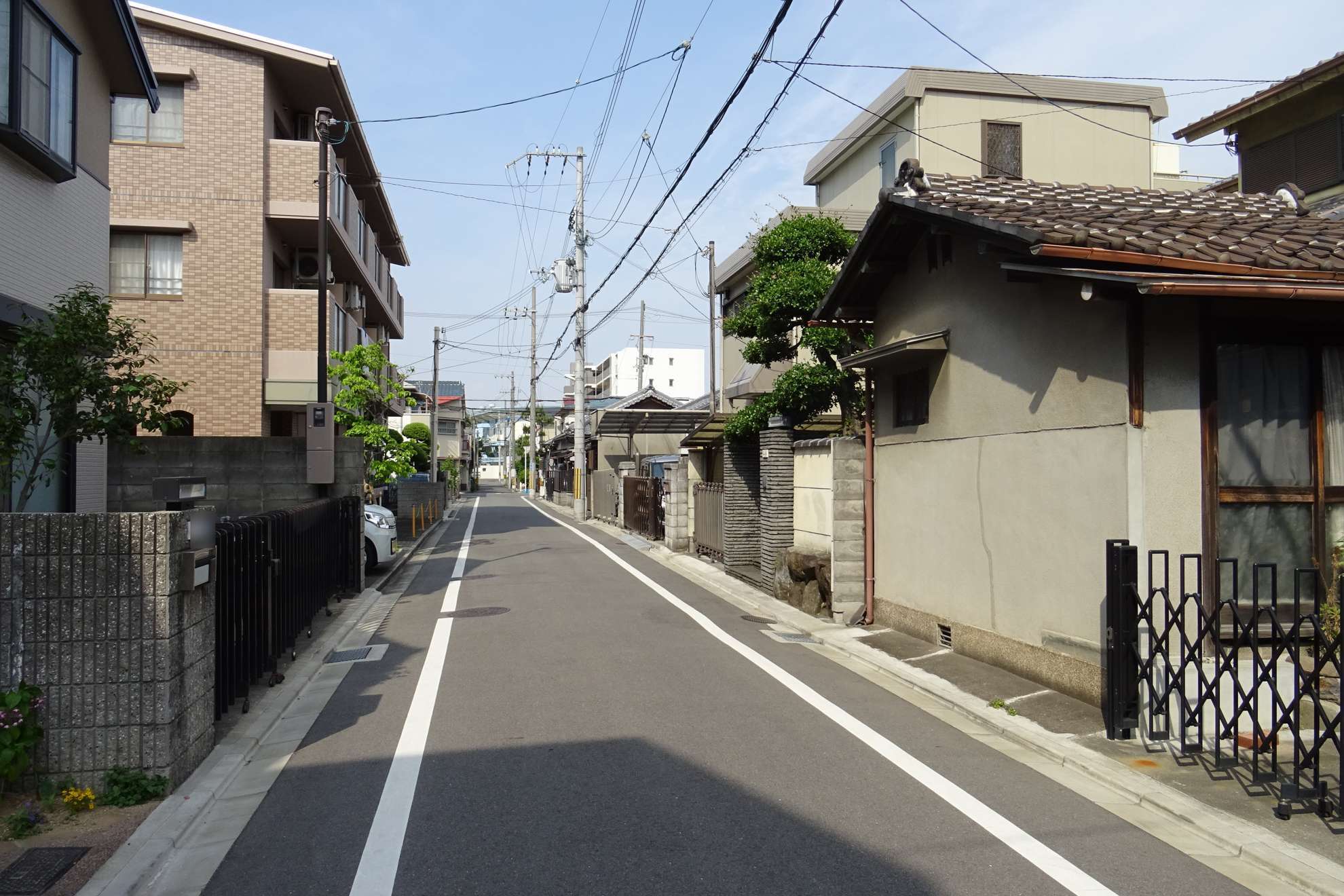 一方通行の通りが多いです。