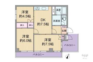ライオンズマンション魚崎第51000万円：間取り図