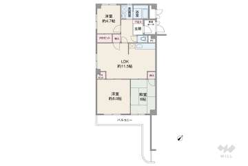 プラザ高羽1830万円：間取り図