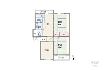 大建コーポ千里丘B棟540万円：間取り図