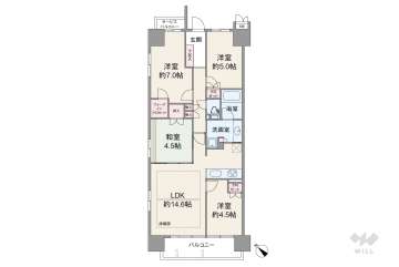 シャリエ摂津三島3880万円：間取り図