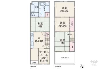 大阪市東淀川区北江口2丁目 テラスハウス