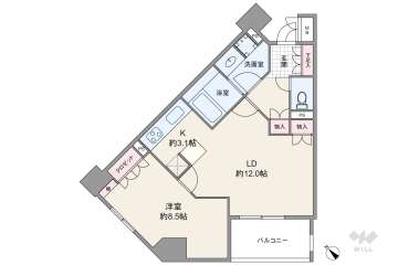 アップルパレス丸の内3480万円：間取り図