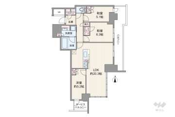 シエリアタワー大阪堀江15300万円：間取り図
