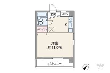 ライオンズマンション石屋川499万円：間取り図