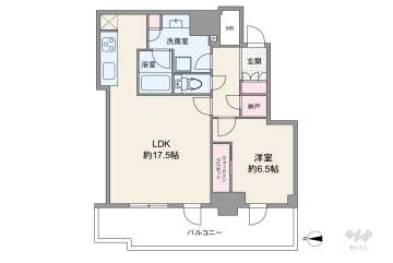 シエリアタワー大阪堀江7480万円：間取り図