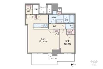 シエリアタワー大阪堀江8880万円：間取り図