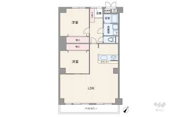 日商岩井芦屋マンション2098万円：間取り図