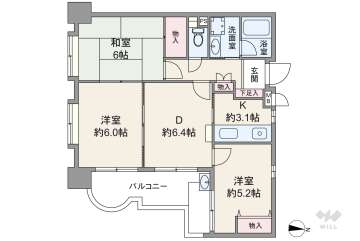レインボー東高蔵1888万円：間取り図