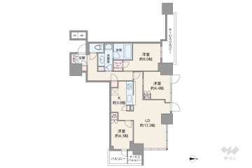 シエリアタワー大阪堀江13500万円：間取り図