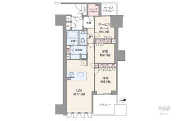 グランドメゾン北堀江レジデンス9980万円：間取り図