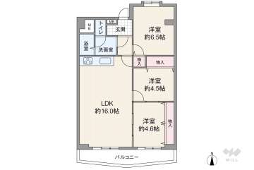 阪急南茨木ハイタウン駅前高層住宅K棟2380万円：間取り図