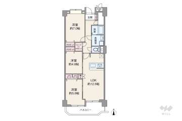 夙川ビューハイツ2190万円：間取り図