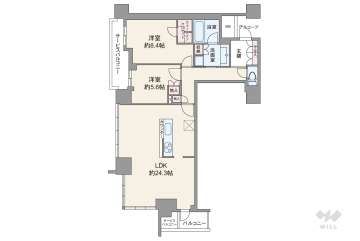 シエリアタワー大阪堀江16500万円：間取り図