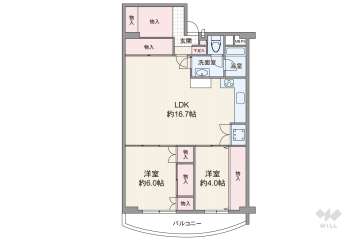 阪急南茨木ハイタウン駅前高層住宅A棟1980万円：間取り図