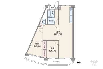 マンション住吉川1380万円：間取り図
