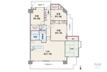藤和甲陽園東山ホームズ3480万円：間取り図