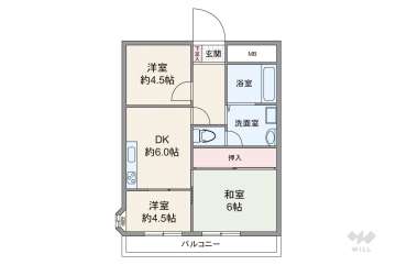 モンラヴィ青木2番館1380万円：間取り図