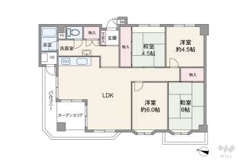 パレブラン宝塚1280万円：間取り図