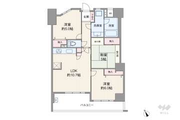 セレッソコート福島ウエストライブ4280万円：間取り図