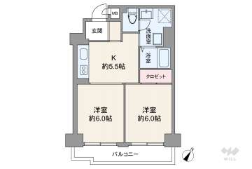 天満橋筋ビューハイツ1680万円：間取り図