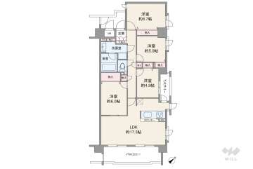 ステイツ城東グランプレイス5598万円：間取り図